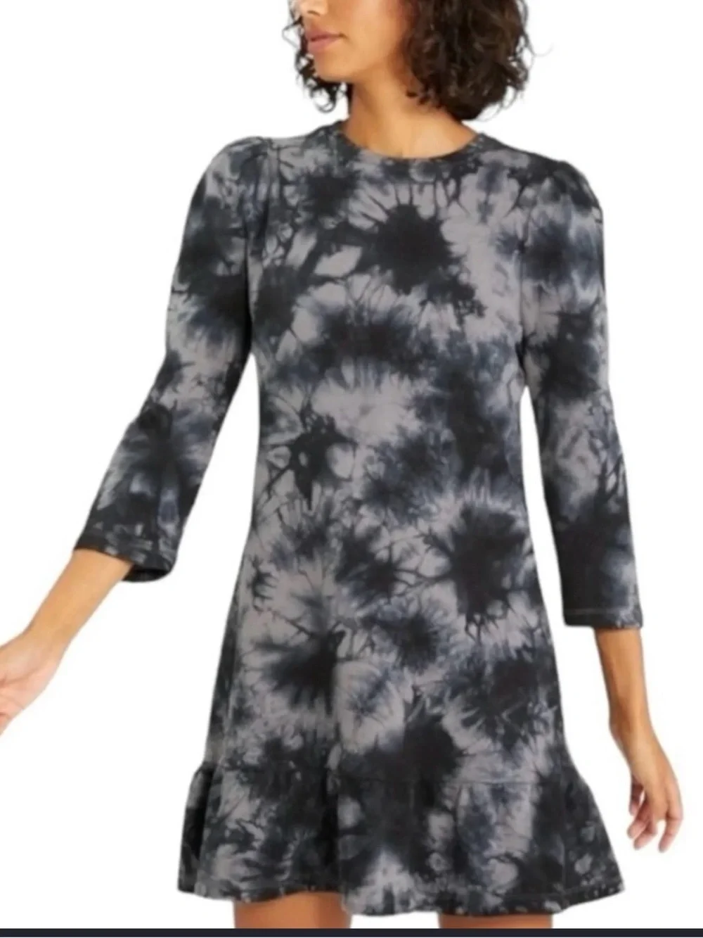Sanctuary navy puff sleeve dress Sz M - Picture 1 of 5